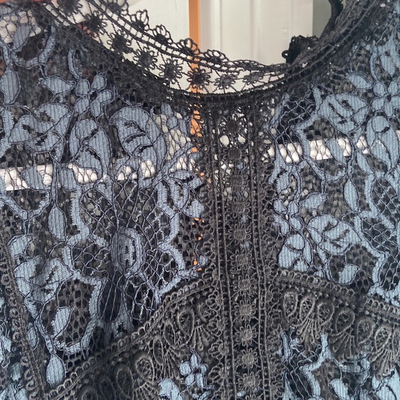 Zara blue and black lace dress Sz M - Picture 8 of 15